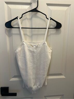 White Knit Cami Tank Top - Women